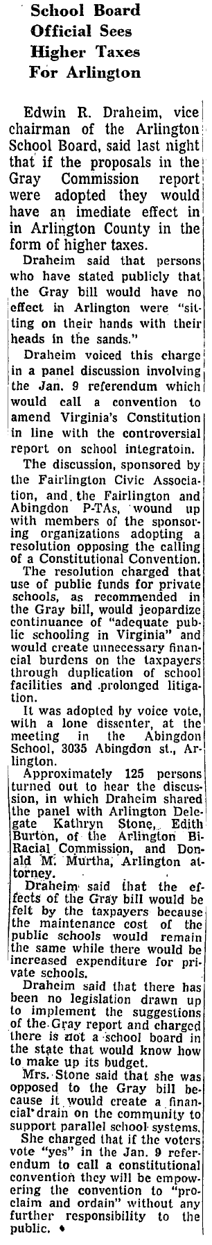 From the Northern Virginia Sun, December 12, 1955.