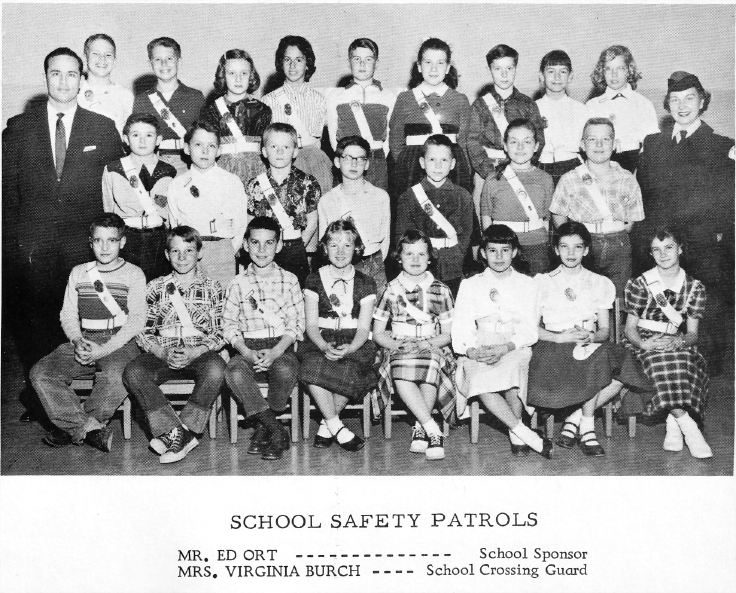 A photo of the Abingdon&rsquo;s Safety Patrols from the 1956-1957 yearbook.