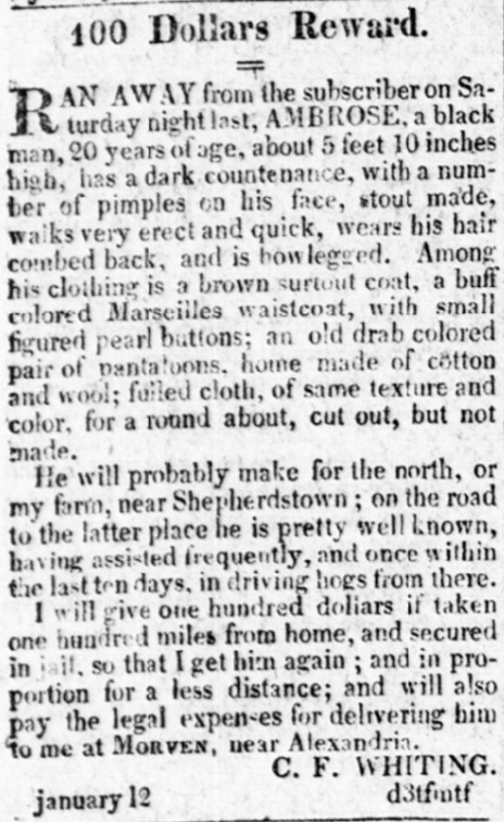 From the January 14, 1819 edition of the Alexandria Gazette.
